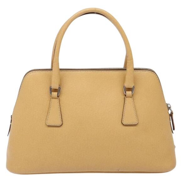 PRADA Hand Bag Leather Beige - Picture 3 of 9